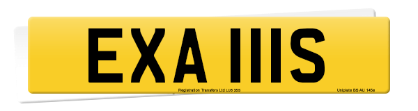 Registration number EXA 111S